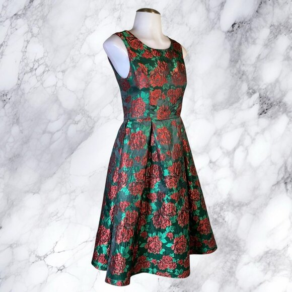 Pink Martini Carnation Floral Jacquard Dress - Picture 2 of 11